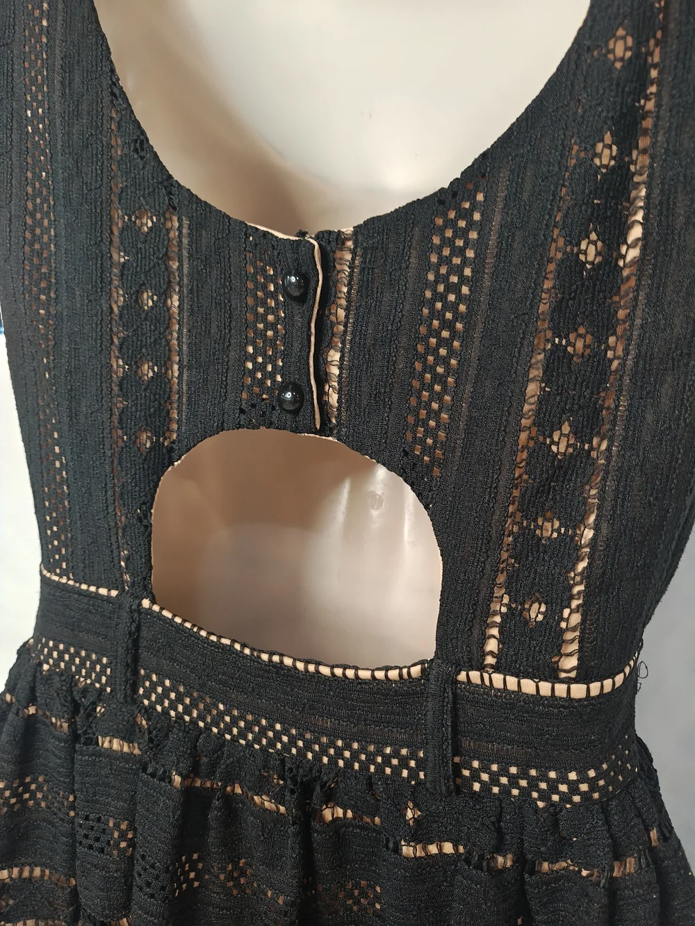 Jodi Kristopher Black Lace Overlay Mini Dress - Picture 4 of 6